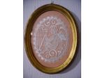 Quadro ovale cornice dorata antichizzata 29x23