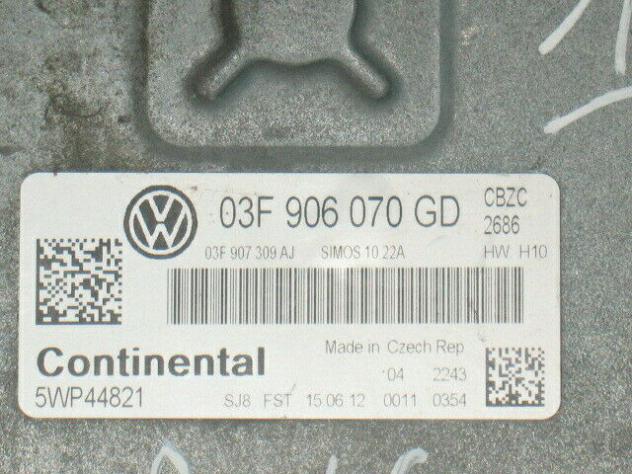 03F906070GD ECU VW SEAT POLO 1.2 TSI 03F906070GD 5WP44821 SIMOS 10.22A - Foto 2