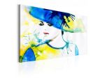 Quadro Donna Con Un Cappello Colorato - ARREDALACASA