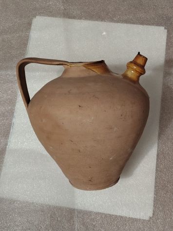Antica Brocca Fiasca in Terracotta e Ceramiche smaltata - Foto 4