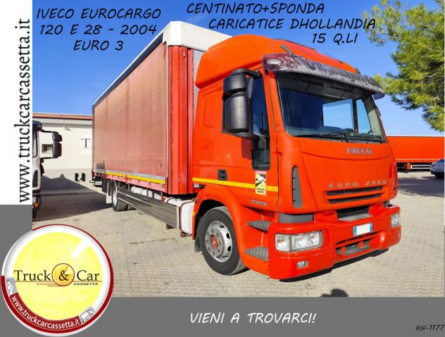 RIF.1235 IVECO EUROCARGO 120 E 28 – 2004 – CASSONE CENTINATO + SPONDA CARICATRIC