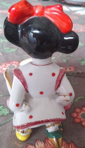 Minnie con carriola in ceramica 15x16 vintage - Foto 5