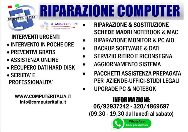 ASSISTENZA COMPUTER ROMA MORENA CIAMPINO TUSCOLANA ANAGNINA APERTO SABATO - Foto 4