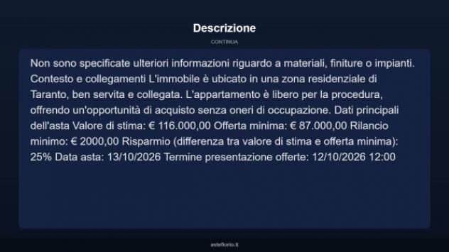Immobile in asta di 117 m² con più di 5 locali in vendita a Taranto - Foto 17