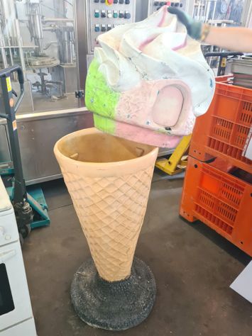 cestino decorativo a cono gelato usato - Foto 4