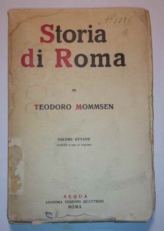 Libro "Storia di Roma" di T. Mommsen - 1936 Aequa
