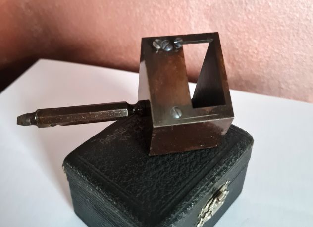 Antico squadro a specchi tascabile Austriaco , primi'900, firmato "GEBRUDER . - Foto 8