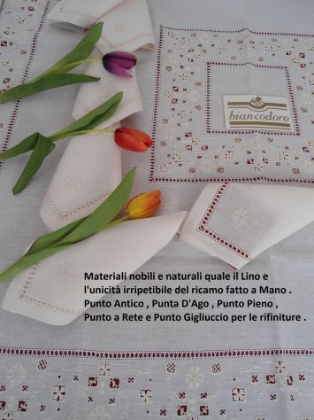 centri quadrati - tovaglie ricamo a mano 3 modelli - Foto 4