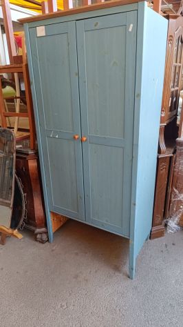 Armadio a Due Ante in Legno Azzurro – 25228