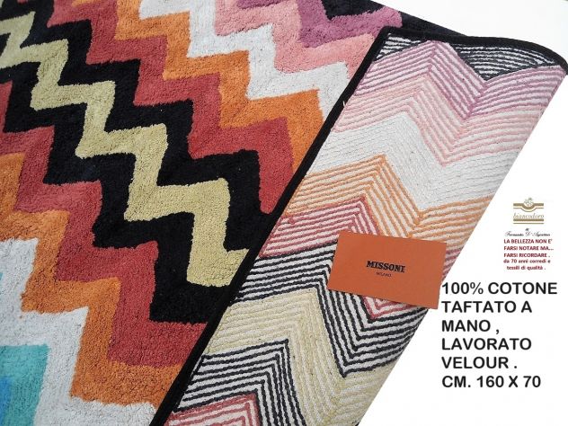 Tappeti Missoni cm. 160 x 70 , 100% cotone , multiuso , lavabili in lavatrice - Foto 9
