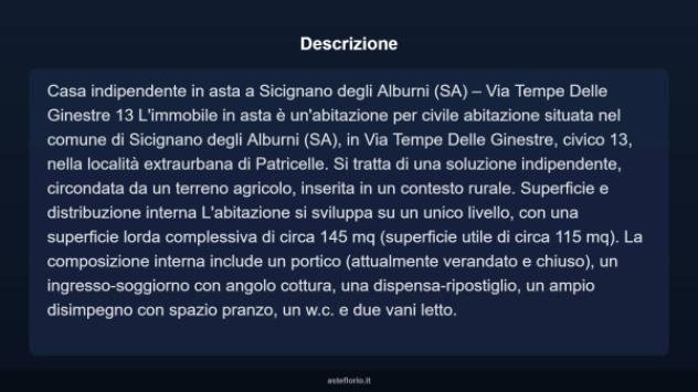 Immobile in asta di 145 m² in vendita a Sicignano degli Alburni - Foto 3