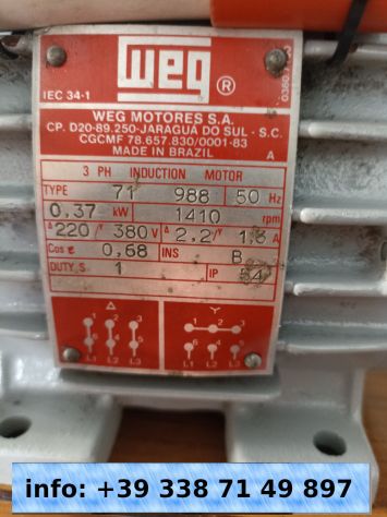 MOTORE ELETTRICO CON TAMPONE V.220 MONOFASE - Foto 4