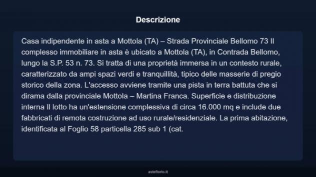 Immobile in asta di 16000 m² con più di 5 locali in vendita a Mottola - Foto 3