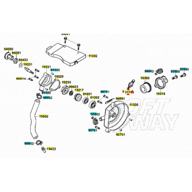 Interruttore termostato pompa acqua scooter Kymco vari - Foto 4