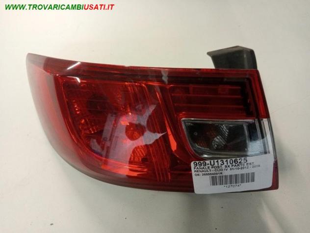 FANALE POST. SX PARTE EST. 999-U1310625 Parti elettriche  Fanaleria  Fanali  Fanale post. sx. RENAULT - CLIO IV  01-10-2012 - 2019