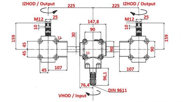 -SET DI RIDUTTORI 1:1,3 (27HP-20kW) PER LO SPARGITORE L:450 GHISA - Foto 2