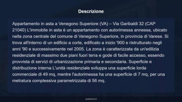 Immobile in asta di 56 m², box auto in vendita a Venegono Superiore - Foto 8