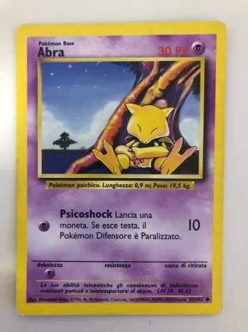 Carta Pokemon ABRA COMUNE PRIMA EDIZIONE (IT) 43-102 Set Base