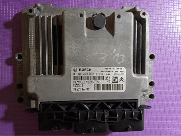 ECU EDC17C10 5.10 CITROEN C3 BOSCH 0281019818 9805947780 CENTRALINA MOTORE CITR