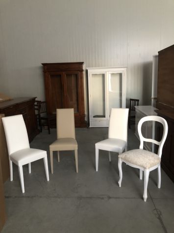 NUOVO SET 6 POLTRONCINE LUIGI FILIPPO NOCE MASSELLO, STILE '800 - Foto 10