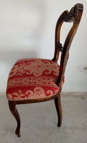Sedie stile Luigi XVI in Legno Noce 4 pz imbottite - Foto 4