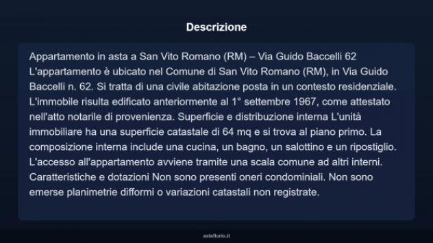 Immobile in asta di 64 m² in vendita a San Vito Romano - Foto 3