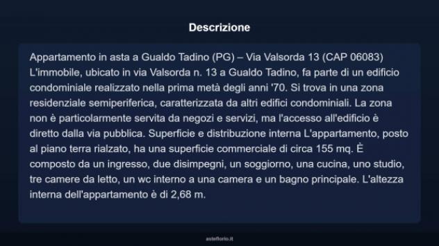 Immobile in asta di 155 m², box auto in vendita a Gualdo Tadino - Foto 3