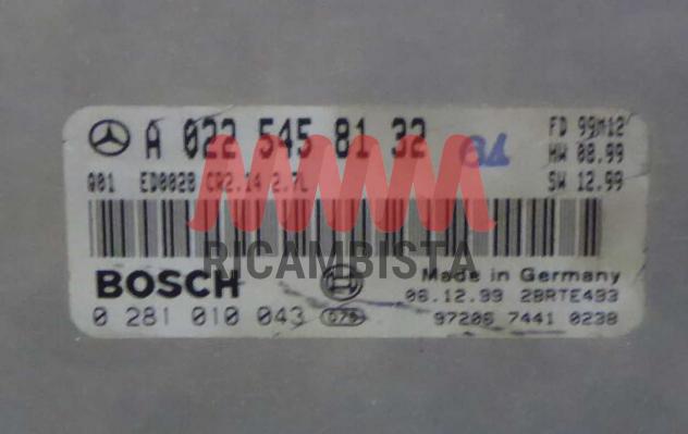 0281010043 A0225458132 Mercedes E270 centralina motore Bosch