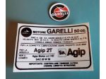 Adesivo istruzioni motore serbatoio Garelli AGIP nero GR