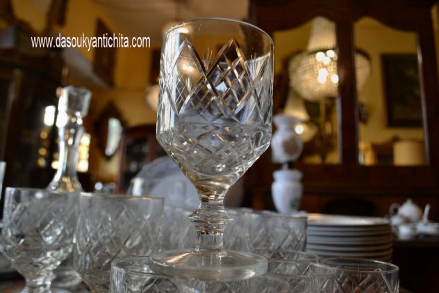 Servizio  bicchieri in cristallo vintage Webb Corbett anni 60 modello georgiano - Foto 3