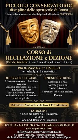 corso recitazione breve a Roma bimestrale dizione teatro