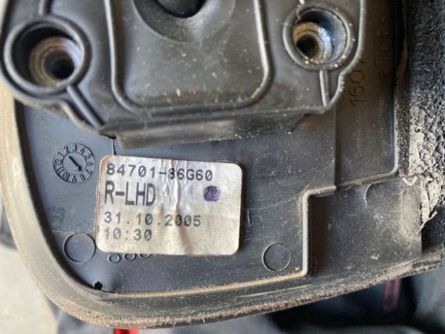 Specchietto retrovisore DX Suzuki Ignis del 2006 (8470186G60) - Foto 4