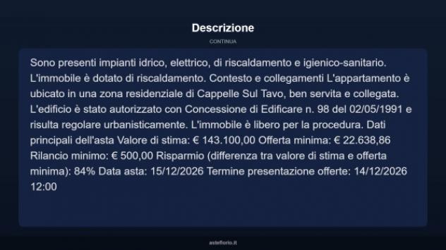 Immobile in asta di 106 m² in vendita a Cappelle sul Tavo - Foto 6