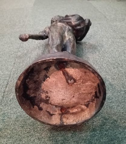 VENDO PRIVATAMENTE RARA ANTICA STATUA SCULTURA IN BRONZO FIRMATA - Foto 5
