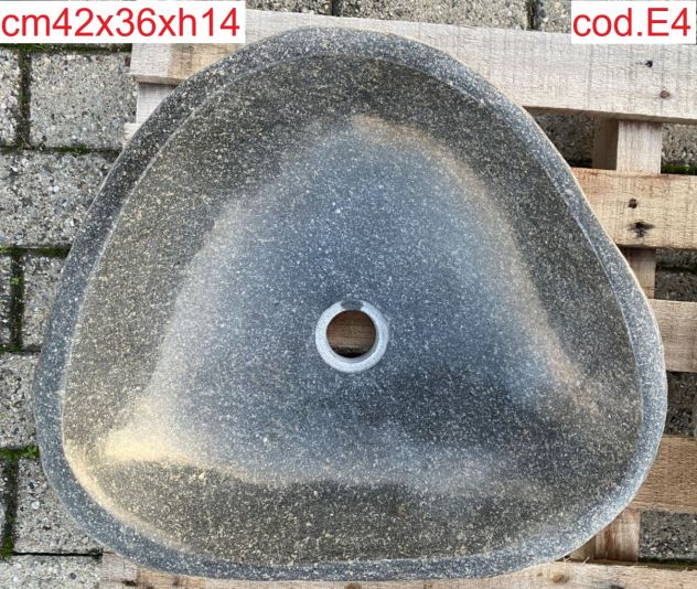 Lavabo lavandino da appoggio in pietra sasso di fiume 3 - Foto 6