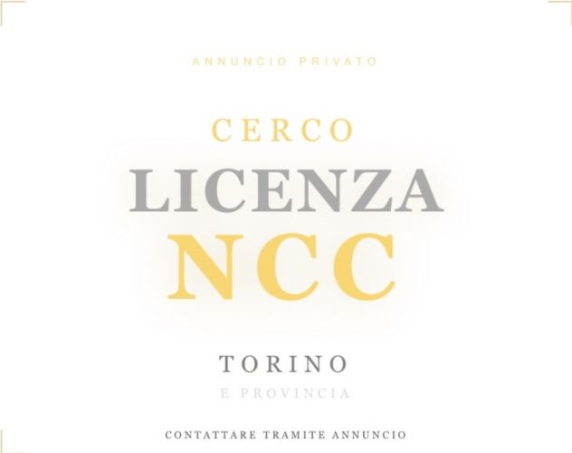 Cercasi licenza NCC Torino e Prov