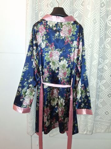 Vestaglia Donna a Kimono Fruscio in raso satinato lucido Taglia Unica - Foto 3
