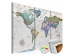Quadro Di Sughero Cm.90x60 O 120x80 Planet In 3 Parti Arredalacasa