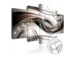 Quadro Marrone Con Sfere Lucenti Vetro Acrilico 100x50 W 200x100