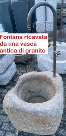 Fontana ricavato da mortaio antico in pietra - Foto 8