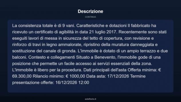 Immobile in asta di 157 m² con più di 5 locali in vendita a Benevento - Foto 4