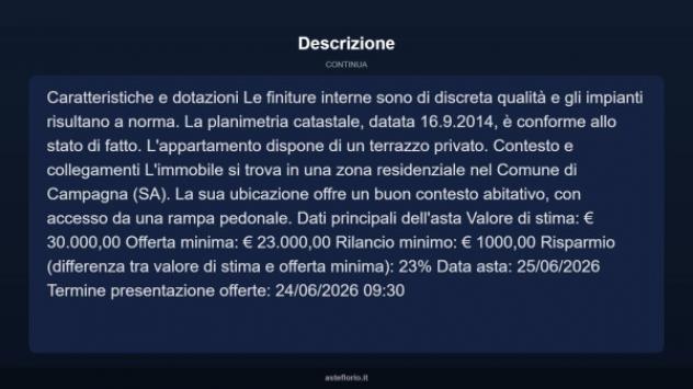 Immobile in asta di 36 m² in vendita a Campagna - Foto 5