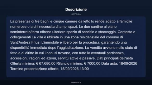 Immobile in asta di 150 m² con più di 5 locali in vendita a Sant'Andrea Frius - Foto 4