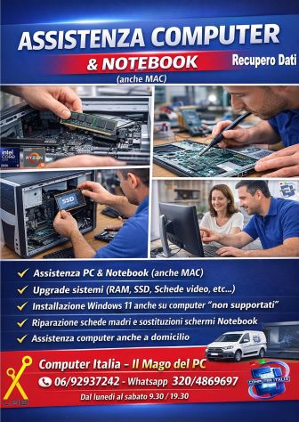 SOSTITUZIONE SCHERMO COMPUTER ROMA LENOVO ACER HP APPLE DELL ASUS MSI SURFACE - Foto 2
