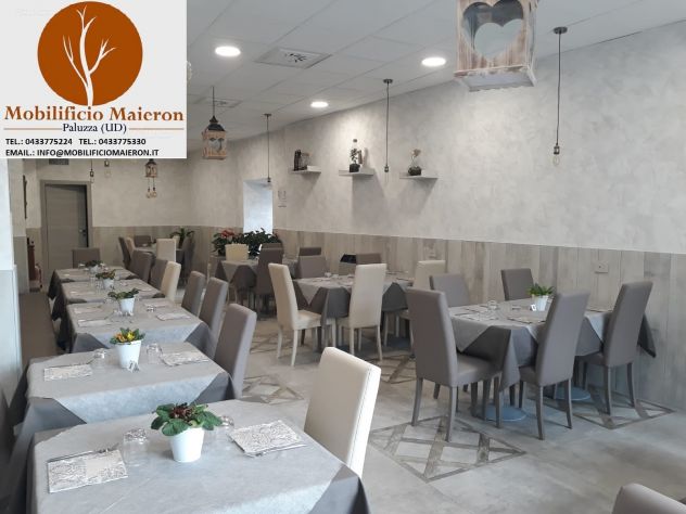 Set Sedie Tavoli Fermo Per Arredamento Bar Ristorante Pub Stile Moderno - Foto 8