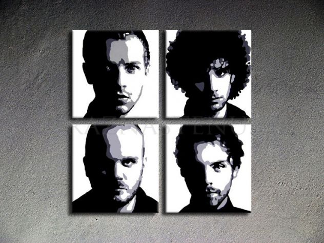 Quadro Coldplay dipinto a mano pop art - Foto 2