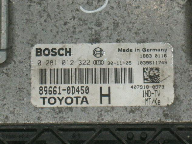 0281012322 ECU TOYOTA YARIS 1.4 D4D 0281012322 DDE EDC16C10-9.3 986610d450 - Foto 2