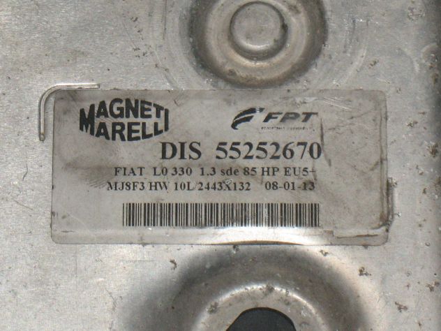 55252670 MJ8.F3 ECU CENTRALINA MOTORE 500L 1.3JTD FPT 55252670 MJ8F3 HW10L - Foto 2