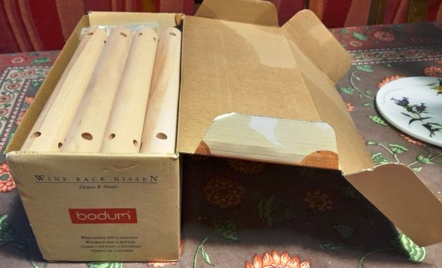 portabottiglie  in legno   ditta bodum  nuovo con scatola - Foto 5