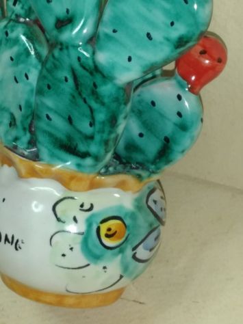 MAIOLICA DI CALTAGIRONE , FICHI D'INDIA A FIRMA DI FLORI - CALTAGIRONE - Foto 8
